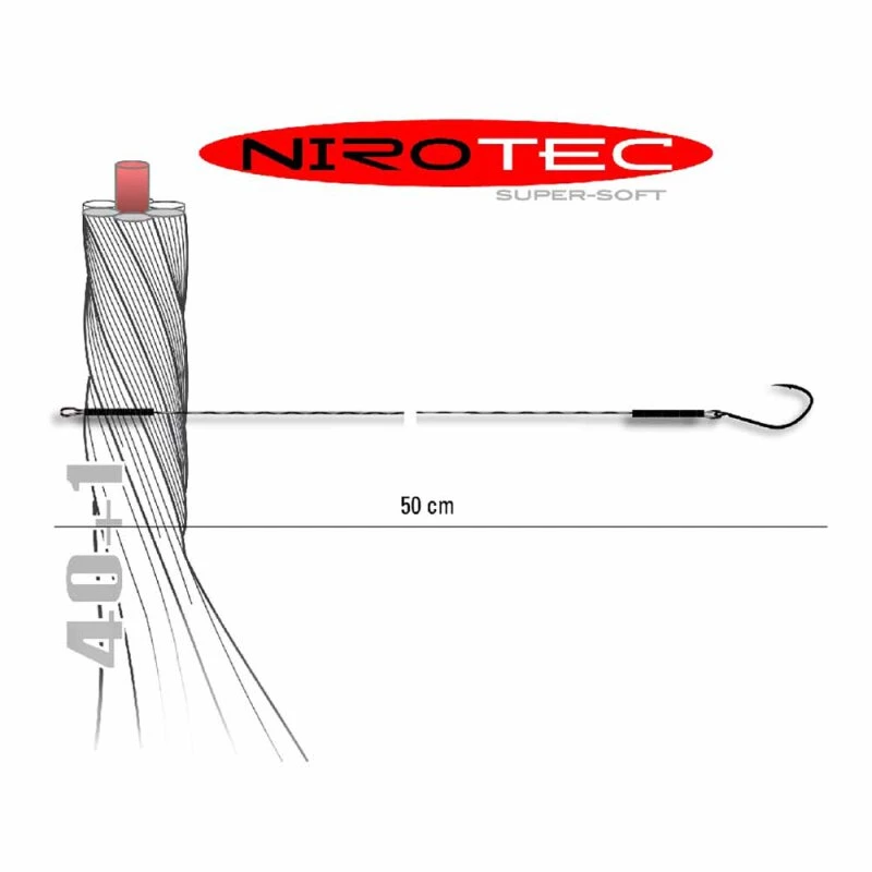 Jenzi - NiroTec Super-Soft Einzelhaken 50cm - Size 4 - 7kg 3 Jenzi - NiroTec Super-Soft Einzelhaken 50cm - Size 4 - 7kg